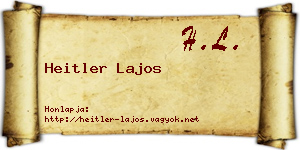 Heitler Lajos névjegykártya